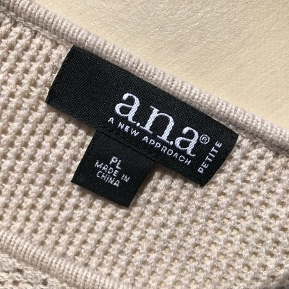 ANA Textured Knit Dolman Scoop Neck Sweater Tan PL - Picture 4 of 4